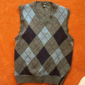 J. Crew 100% lambs wool argyle sweater vest